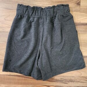 Lululemon Hello Sunday Shorts Heathered Mod Black/Grey Modal French Terry Sz 4